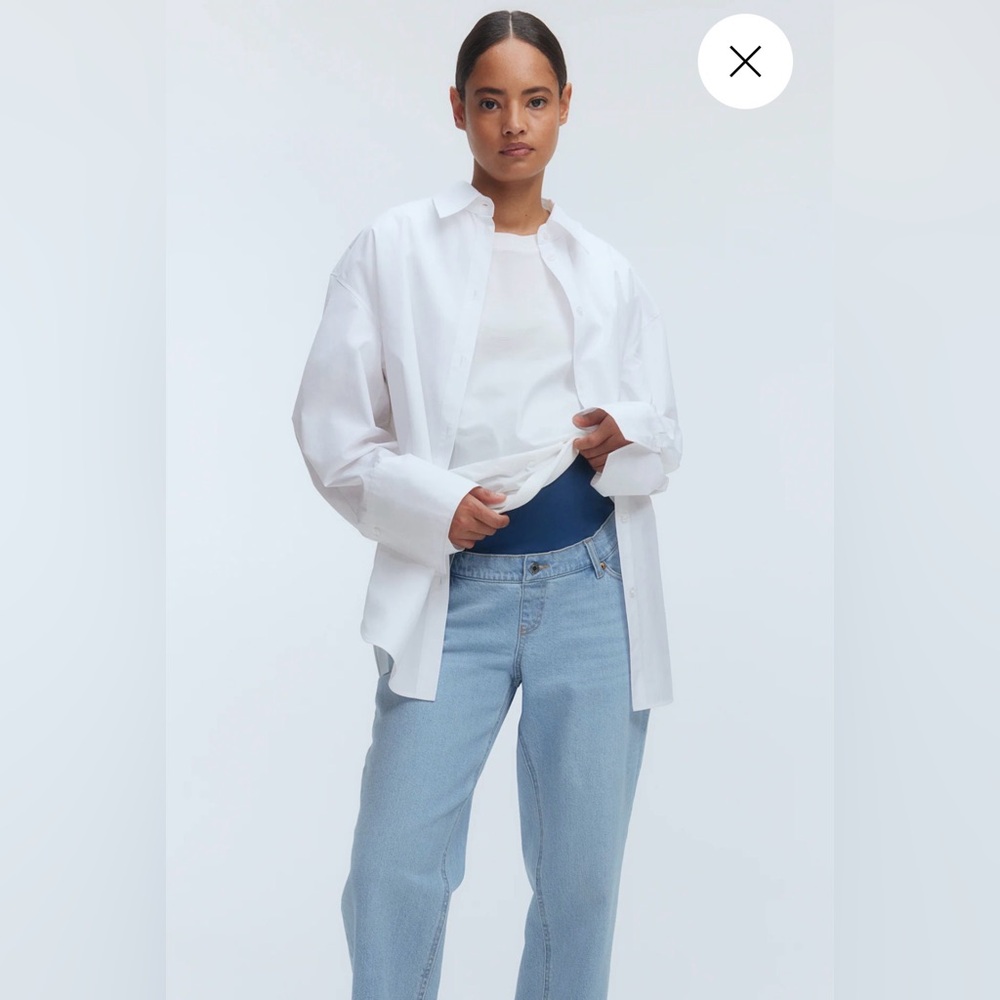 Light Blue Women's Maternity Full Panel Jeans